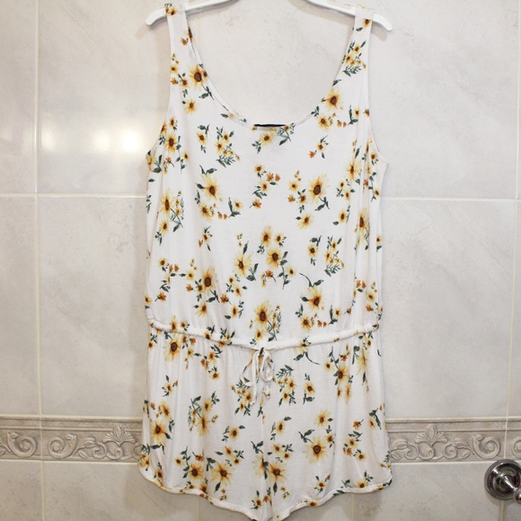white sunflower romper